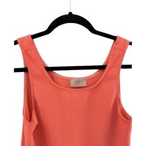 EVERLY Dress Shift Scallop Sz Small Coral Spring Summer Scoop Neck